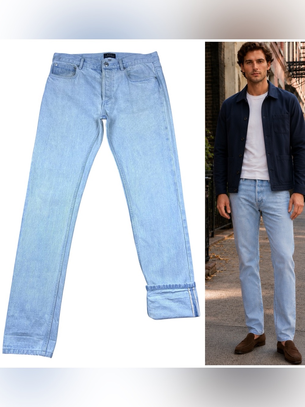 A.P.C. Petit New Standard Selvedge Raw Denim Jeans Mens 31x34 Button Fly Japan